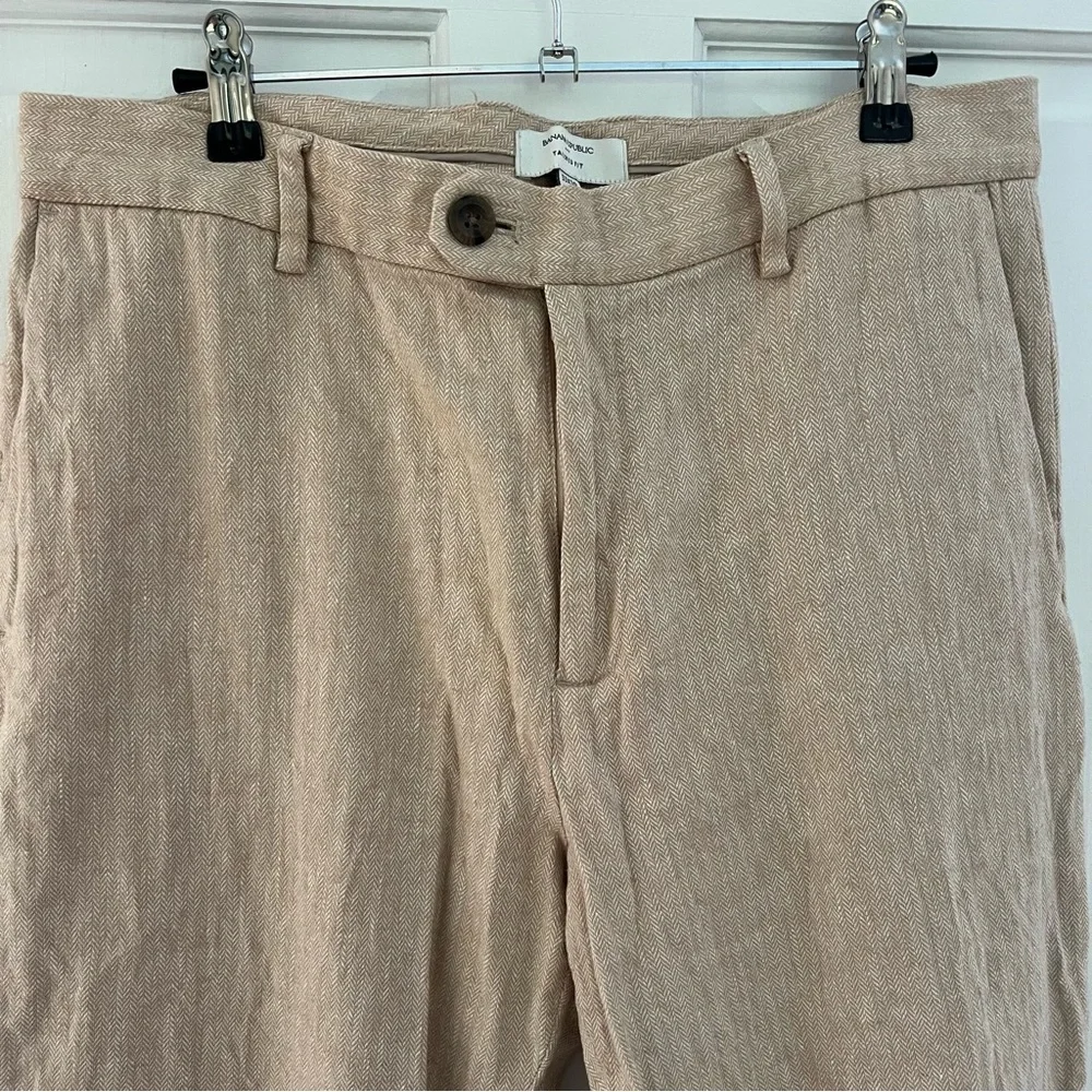 Banana Republic Men’s Tailored Fit Beige Linen Pants Size 33x30
